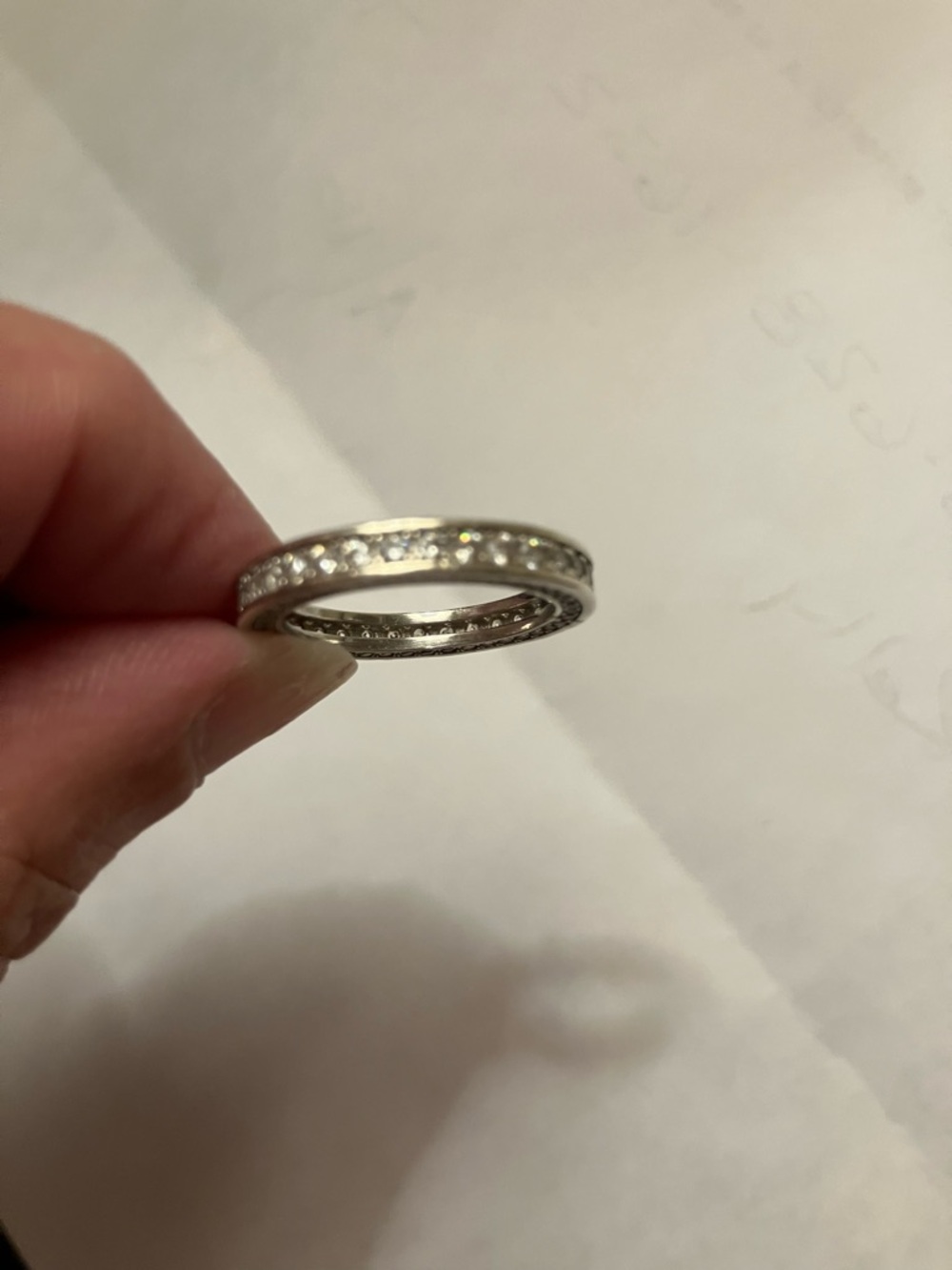Wedding Band 925 Sterling Eternity Band - Picture 4 of 8